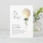 Invitation PixDezines Oh Baby Balloon Baby shower (Debout devant)