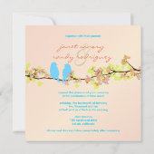 Invitation PixDezines OISEAUX D'AMOUR/BLEU/FOND DIY (Dos)