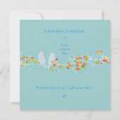 Invitation PixDezines OISEAUX D'AMOUR/FOND DE COULEUR DIY (Dos)