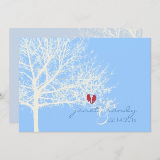 Invitation PixDezines Oiseaux de neige|Automne|Hiver|do-it-yo (Devant / Derrière)