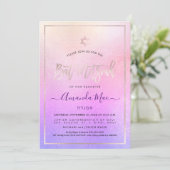 Invitation PixDezines Ombre Blush Pink+Violet Bat mitzvah (Debout devant)