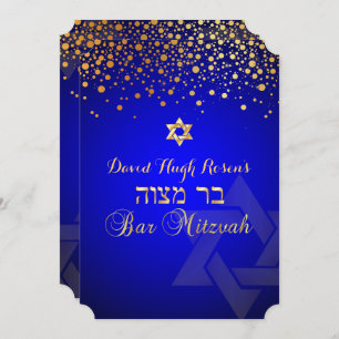 Invitation PixDezines or éblouissant/Bar Mitzvah/bleu royal