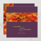 Invitation PixDezines ORANGE CALLA LILY/LUXE PEARL PAPIER (Devant / Derrière)