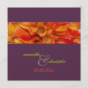 Invitation PixDezines ORANGE CALLA LILY/LUXE PERLE PAPIER