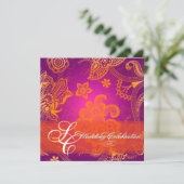 Invitation PixDezines orangé dentelle/do-it-yourself polices+ (Debout devant)