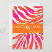 Invitation PixDezines Orange Zebra, Bat mitzvah (Devant)