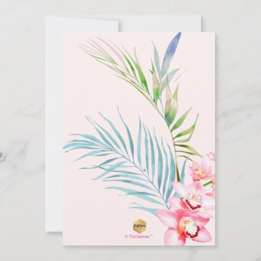 Invitation PixDezines Orchid Isle, Tropical Bridal Brunch (Dos)