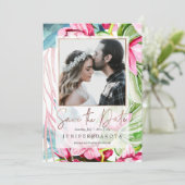 Invitation PixDezines Orchidée Isle, Palms, Tropical Save Dat (Debout devant)