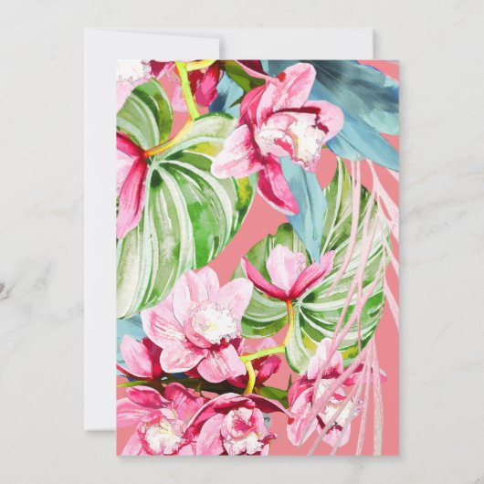 Invitation PixDezines Orchidée Isle, Palms, Tropical Save Dat (Dos)
