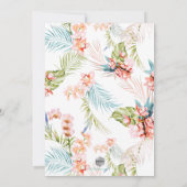 Invitation PixDezines Orchidée Isle, Peach Orchid+Palms (Dos)