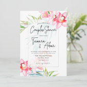 Invitation PixDezines Orchidée Isle, Tropical Couples Douche (Debout devant)
