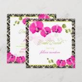 Invitation PixDezines orchidée rose+olivia damas/brunch nupti (Devant / Derrière)