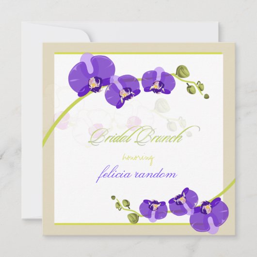 Invitation PixDezines orchidée violette/mariée/arrière - plan (Devant)