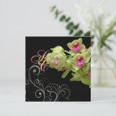 Invitation PixDezines Orchidées+Flouris ornemental+do-it-your (Debout devant)