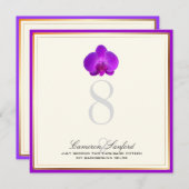 Invitation PixDezines orchidées violettes/numéros de table (Devant / Derrière)