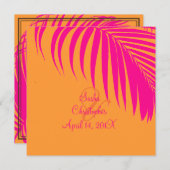 Invitation PixDezines Palm Fronds, Mandarin Orange/Rose (Devant / Derrière)