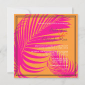 Invitation PixDezines Palm Fronds, Mandarin Orange/Rose (Dos)
