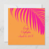 Invitation PixDezines Palm Fronds, Mandarin Orange/Rose (Devant)