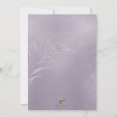 Invitation PixDezines Palmes Mauve+Lilac, Iridescente (Dos)