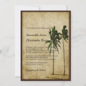 Invitation PixDezines palmiers jumeaux vintages (Dos)