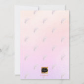 Invitation PixDezines Palms D'Argent Rose Baptême (Dos)