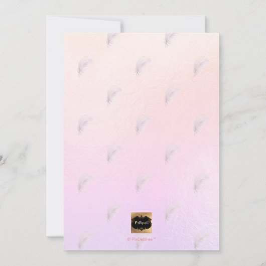 Invitation PixDezines Palms D'Argent Rose Baptême (Dos)