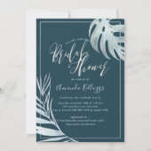 Invitation PixDezines Palms+Fête des mariées Platine (Devant)