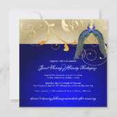 Invitation PixDezines paon psychédélique/bleu cobalt (Dos)