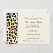 Invitation PixDezines papier cheetah, couleur Bat mitzvah/DO- (Dos)