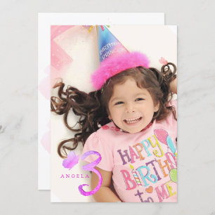 Invitation PixDezines Papillons rose chaud Aquarelle