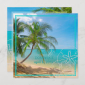Invitation PixDezines Paradise/Île tropicale+sanddollar (Devant / Derrière)