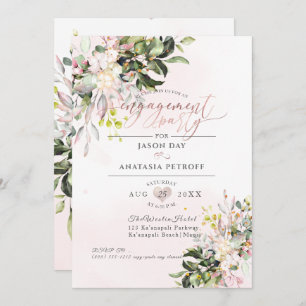 Invitation PixDezines Parti Engagement Blush Gum Eucalyptus