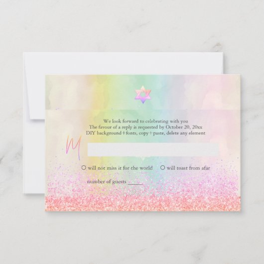 Invitation PixDezines Parties scintillant Coton Candy Bat mit (Devant)