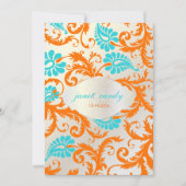 Invitation PixDezines pavo damask/coral+aqua (Devant)