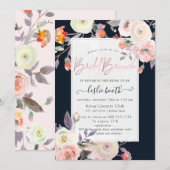 Invitation PixDezines Peaches+Cream Rose Bridal Brunch (Devant / Derrière)