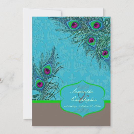 Invitation PixDezines Peacock Charme (Devant)