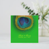 Invitation PixDezines Peacock Eye/néon green/do-it-yourself (Debout devant)