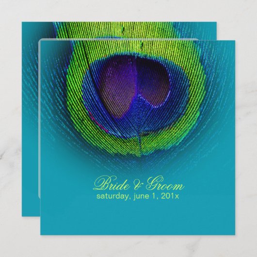 Invitation PixDezines Peacock Eye/turquoise/do-it-yourself te (Devant / Derrière)