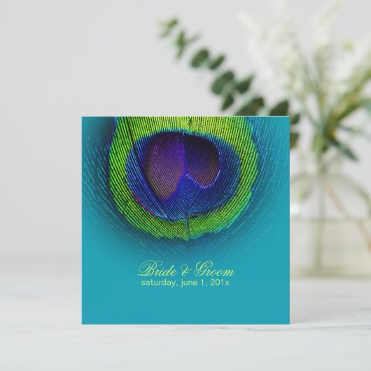 Invitation PixDezines Peacock Eye/turquoise/do-it-yourself te (Debout devant)