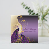 Invitation PixDezines Peacock, filigree+swirls/violet/do-it-y (Debout devant)