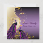 Invitation PixDezines Peacock, filigree swirls/violet/do-it-y<br><div class="desc">PixDezines paon, tourbillons ornementaux figuiers avec faux or et de jolies nuances de violet. Pour une occasion fantaisiste.. mariage, anniversaire, open house, invitation à une vente aux enchères d'art ! ! Copyright © 2011 PixDezines.com™ et PixDezines™ sur zazzle.com Vous pouvez maintenant choisir vos propres couleurs hexachrome pour remplacer les faux...</div>