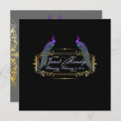 Invitation PixDezines Peacock, filigree+tourbillons/DO-IT-YOU (Devant / Derrière)