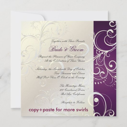 Invitation PixDezines Pearly Swirls (Dos)