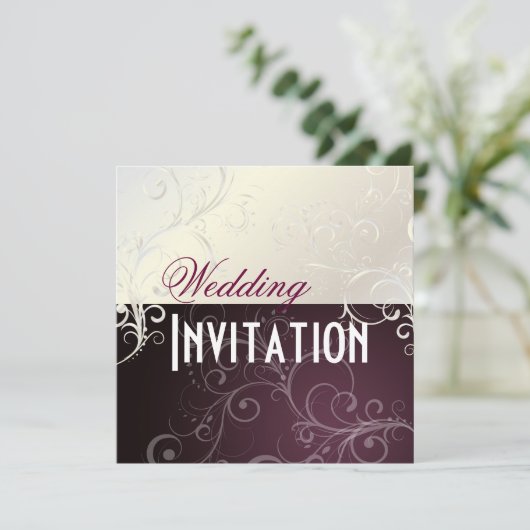 Invitation PixDezines Pearly Swirls (Debout devant)
