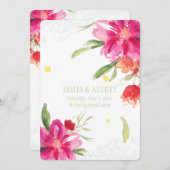 Invitation PixDezines peut fleur/aquarelle (Devant / Derrière)