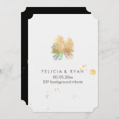 Invitation PixDezines pinecones/Faux Gold Foil/do-it-yourself (Devant / Derrière)