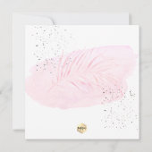 Invitation PixDezines Pink Aquarelle Palms Christening (Dos)