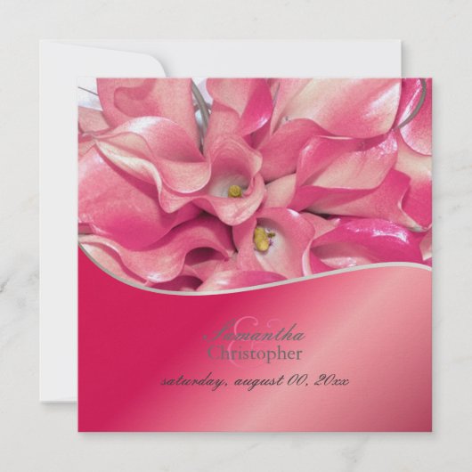 Invitation PixDezines Pink Calla Lys/invitations de mariage (Devant)