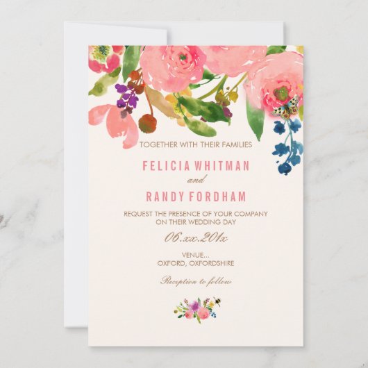 Invitation PixDezines Pink Grapefruit Ranunculus/DO-IT-YOURSE (Dos)