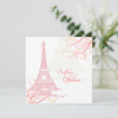 Invitation PixDezines PINK LA TOUR EIFFEL+SWIRLS (Debout devant)